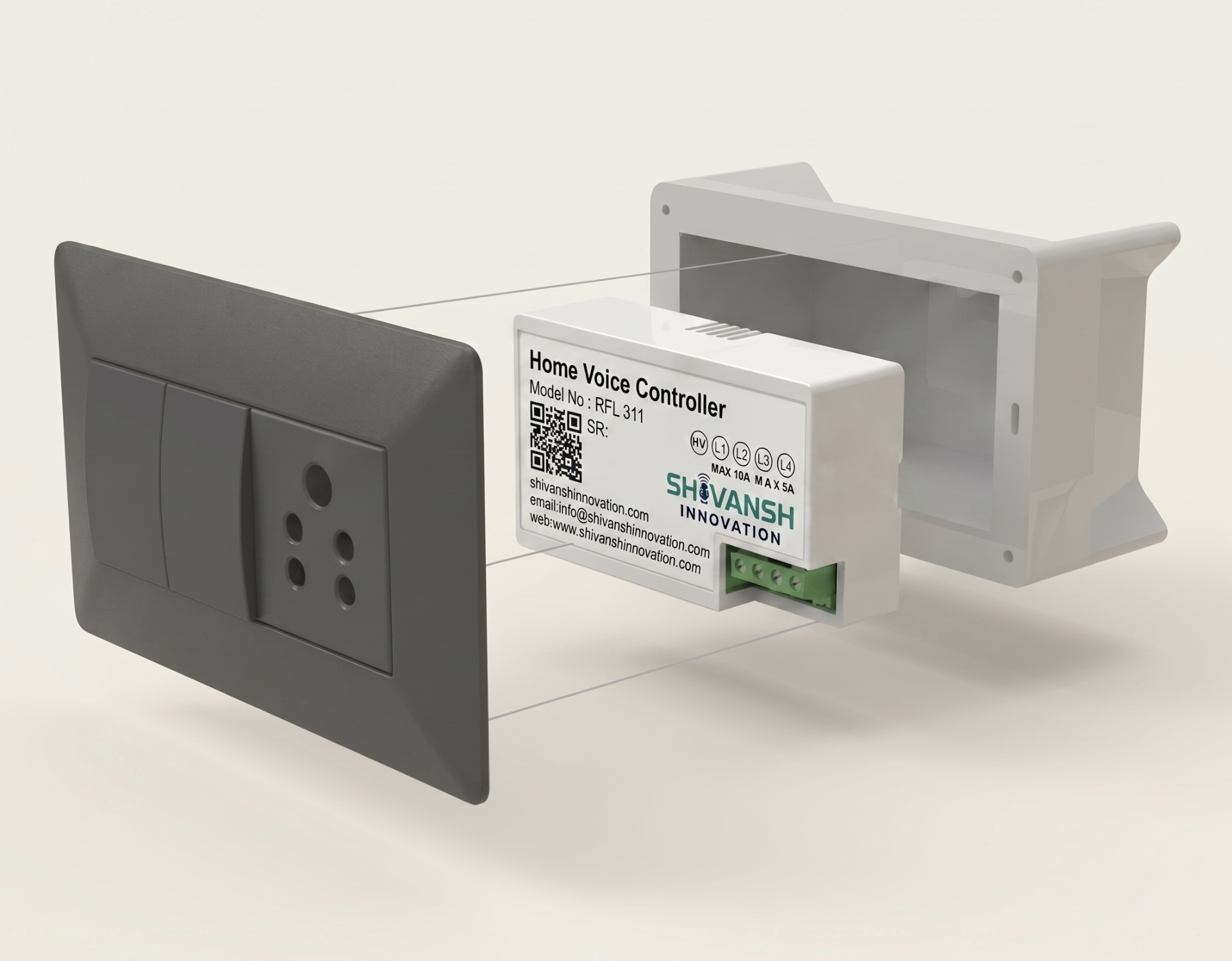 Shivansh Innovation Home Voice Controller RFL 311 — exploded view